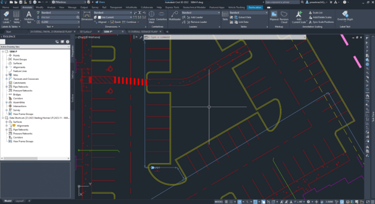 screenshgot showing computer aided design software for civil engineers